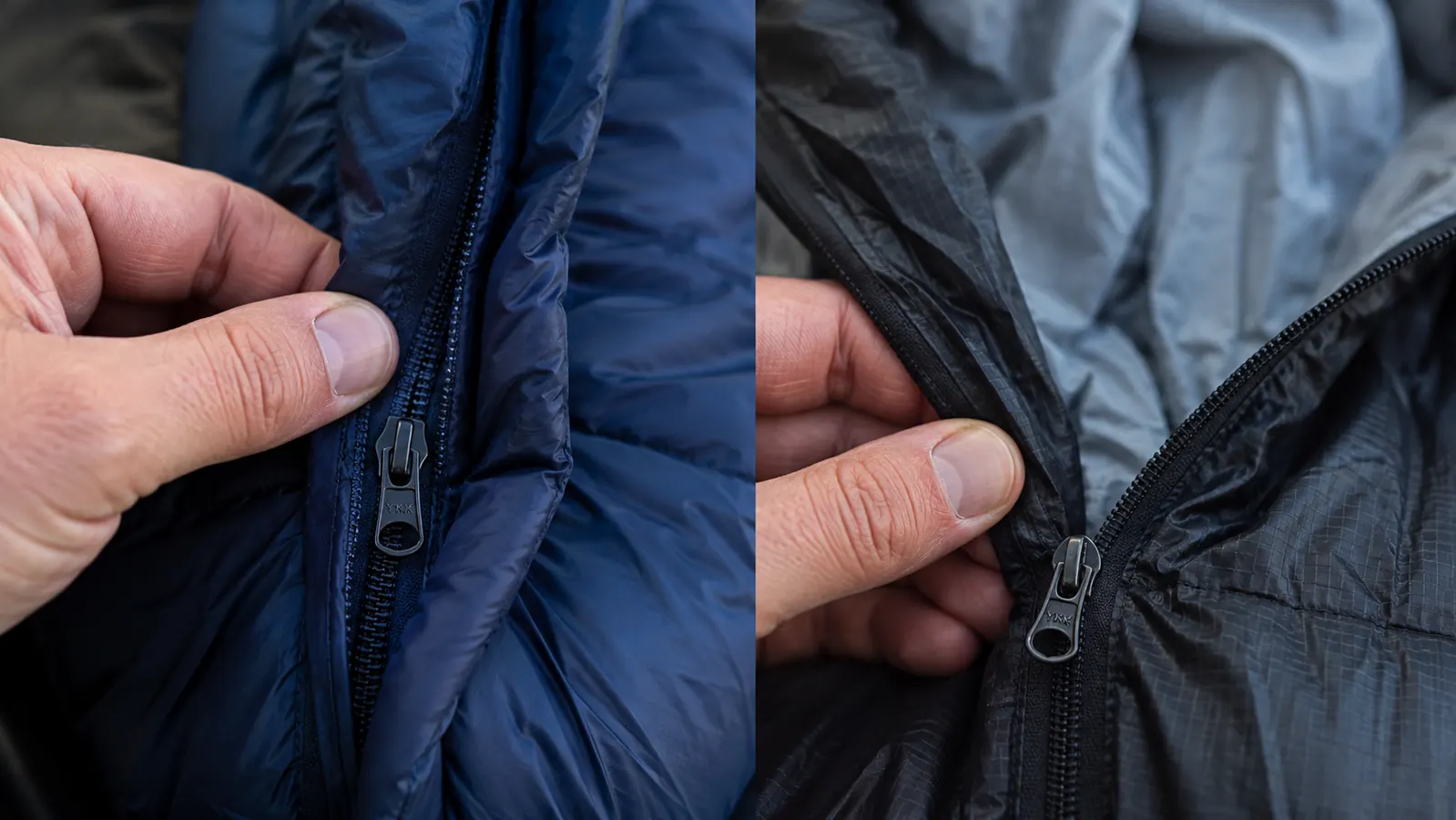 Camper inside a mummy sleeping bag reading by headlamp inside a backpacking tent
